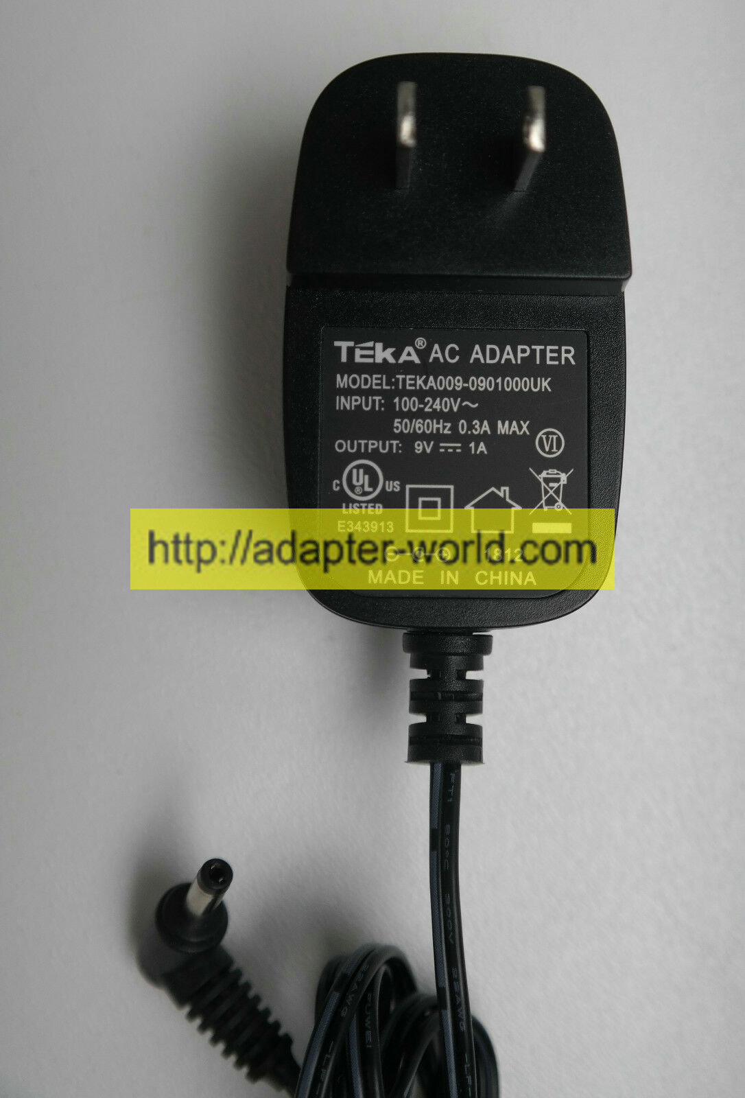*100% Brand NEW* DC 9V 1A Teka TEKA009-0901000UK DVD AC Adapter Power Supply